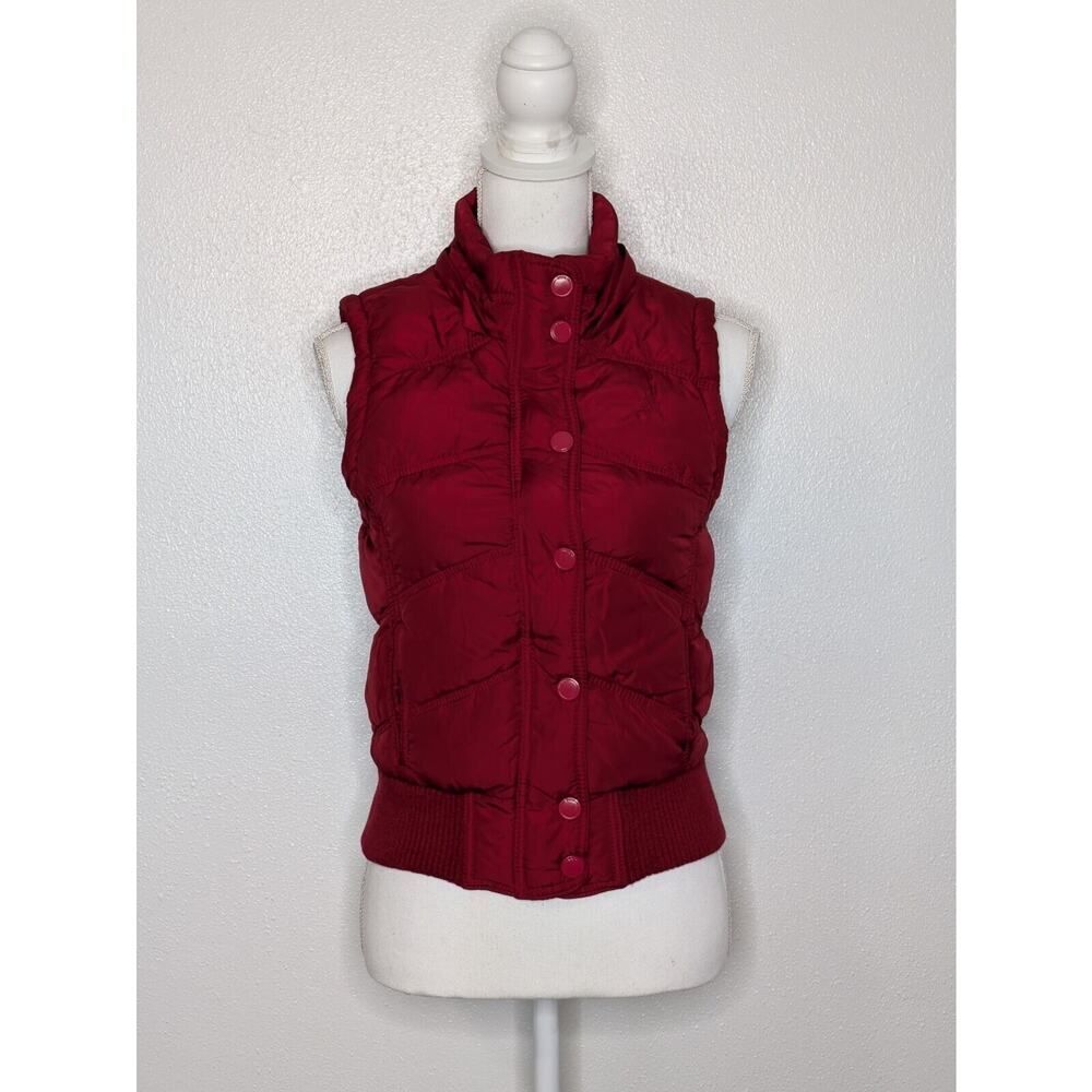 AEROPOSTALE Puffer Vest Juniors Size M Jacket Red